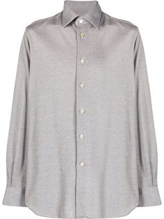 Kiton однотонная рубашка на пуговицах