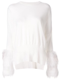 Izaak Azanei джемпер с меховыми манжетами