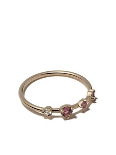 WWAKE кольцо из розового золота с турмалинами и бриллиантом