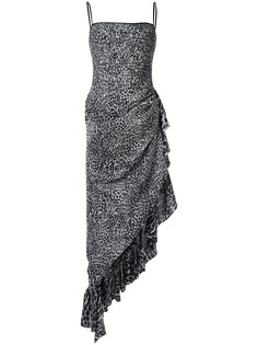RASARIO платье асимметричного кроя с леопардовым принтом