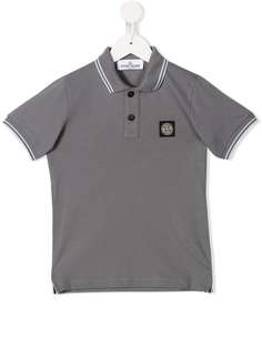Stone Island Junior рубашка-поло с нашивкой-логотипом