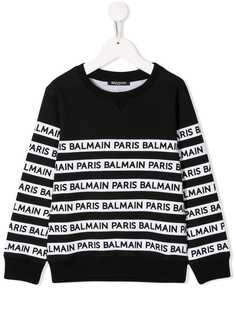 Balmain Kids джемпер с контрастными полосками и логотипом