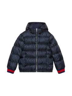 Gucci Kids двухсторонний пуховик Childrens с жаккардовым узором GG