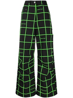 Off-White брюки широкого кроя в клетку