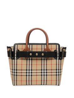 Burberry поясная сумка в клетку Vintage Check с заклепками