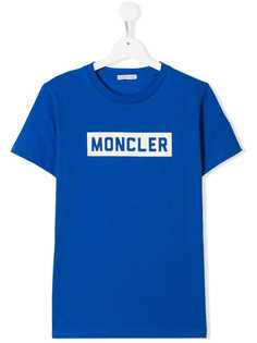 Moncler Kids футболка с контрастным логотипом