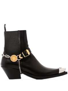 Versace ботинки с металлическим носком и декором Medusa