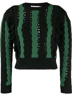 Self-Portrait двухцветный трикотажный топ