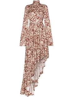 Solace London платье макси Marlee асимметричного кроя с узором