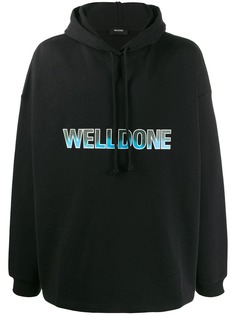 We11done logo print hoodie
