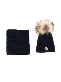 Moncler Enfant комплект из шарфа и шапка бини