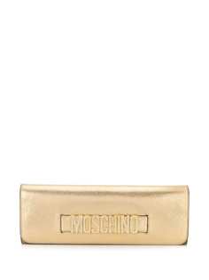 Moschino rhinestone logo strap clutch