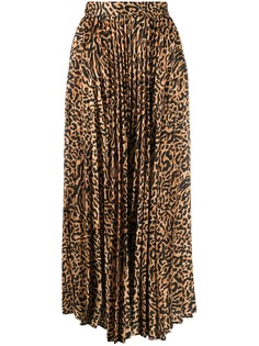 Andamane leopard print pleated skirt