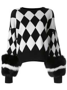 Izaak Azanei джемпер с манжетами из искусственного меха