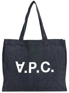 A.P.C. logo print shopper tote