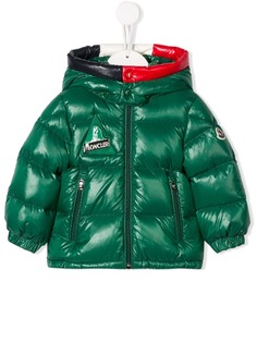 Moncler Kids куртка-пуховик с контрастной отделкой