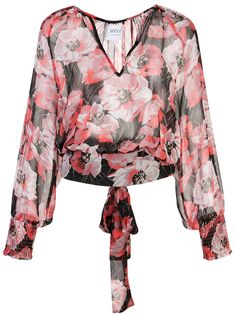 Misa Los Angeles блузка с V-образным вырезом и цветочным принтом