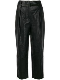 Tela faux leather cropped trousers