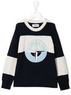 Stone Island Junior джемпер в рубчик в стиле колор-блок