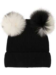 Charlotte Simone cashmere double pompom beanie