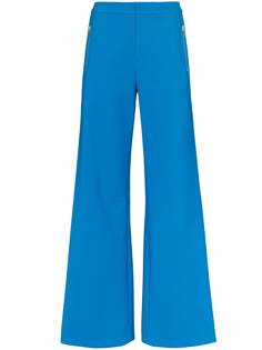 AREA crystal-embellished wide leg trousers