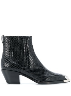 Ash Floyd snake-pattern ankle boots