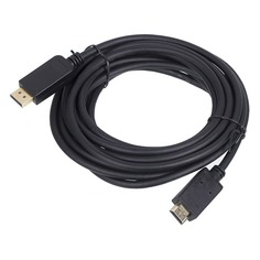 Кабель 1.12v, DisplayPort (m) - HDMI (m), GOLD , 5м, черный Noname