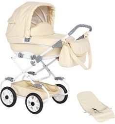 Коляска для кукол Gusio Синтия бежевая