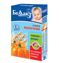 Каша Беллакт молочная тыквенно-рисовая с 5 месяцев 250 г