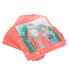 Бумажные салфетки Патибум Дед Мороз и Снегурочка 20 шт 33 х 33 см