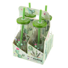 Стакан 4 шт с соломкой 230 мл Koopman tableware