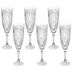Набор бокалов для шампанского Махаон 6х140мл Гусевской Хрустальный завод 1009510