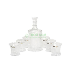 Набор для виски Crystalite Bohemia Штоф 750 мл + 6 стаканов 250 мл (990/99999/9/05101/690-709)