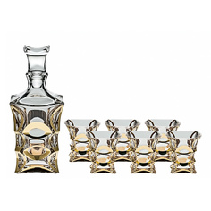Набор для виски Crystal Bohemia X-Lady Gold графин 700 мл и 6 стаканов 240 мл