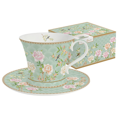 Чашка с блюдцем салат. Дворцовый парк Easy life El-r1357/pala