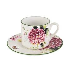 Чашка с блюдцем 0.25л цветы и птицы Imari