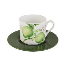 Чашка с блюдцем 0.25л зеленые яблоки Imari
