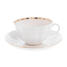 Чашка с блюдцем ЛФЗ чайная, форма тюльпан - белоснежка