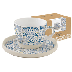 Чашка с блюдцем 0,25л серая casadecor Easy life