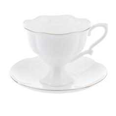 Чашка с блюдцем кофейные Наташа золотая лента Ифз