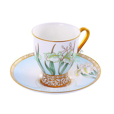 Чашка с блюдцем ХАНКУК ПРАУНА ИРИС белый 100 мл Hankook