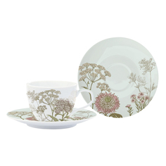 Чашка с блюдцем ботаника зел-голубая Easy life El-r0939/botg