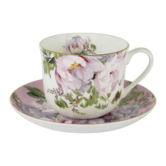 Чашка с блюдцем0.45л розовая райский сад Annalafarg