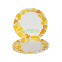 Набор одноразовых тарелок Paclan 17 см 12 шт White-Yellow