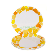 Набор одноразовых тарелок Paclan 23 см 12 шт White-Yellow