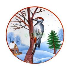 Тарелка декоративная ИФЗ Зимующие птицы Пёстрый дятел (8080125001)