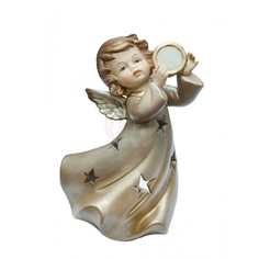 Подсвечник Angel Craft Ангел музыкальные инструменты бубен, 17 см