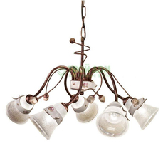 Люстра подвесная Ferroluce Люстра стеклянная с пятью лампами с бантом (C1004/C)