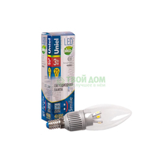 Лампочка Uniel LED-C37P-3W/NW/E14/CL ALS01SL