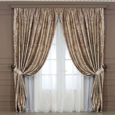 Шторы Togas Блэкаут Бежевые 200х260 см 2 шт.+2 подхвата 4 предмета